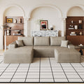 107" Cloud Sectional Sofa with Ottoman - Modern Minimalist Design