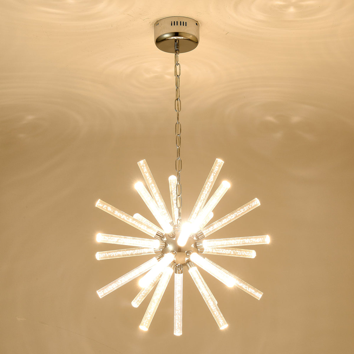 24-Light Bubble Pillar Chandelier