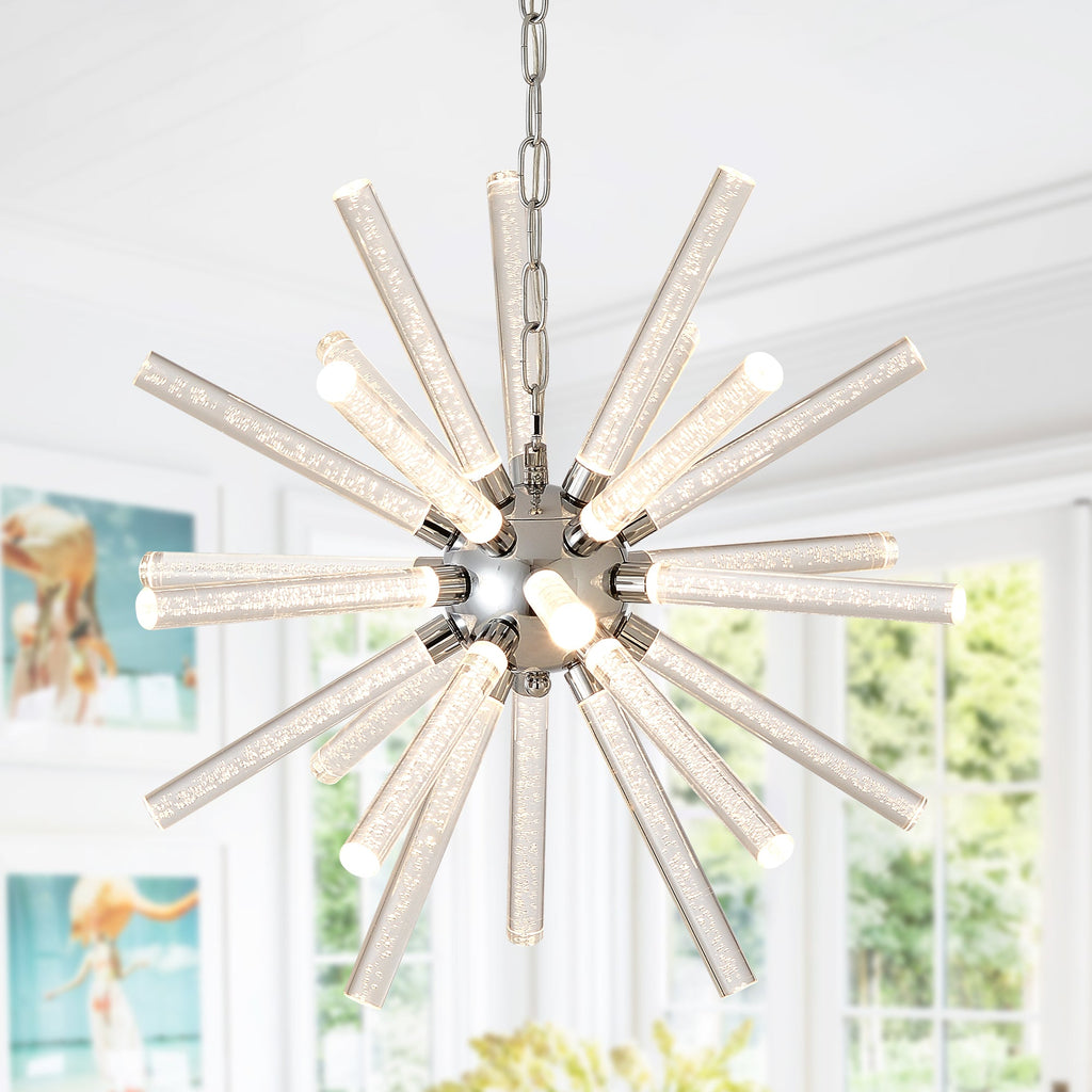 24-Light Bubble Pillar Chandelier