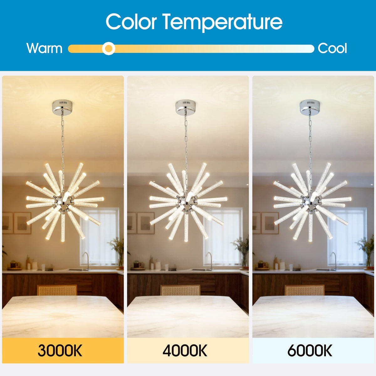 24-Light Bubble Pillar Chandelier