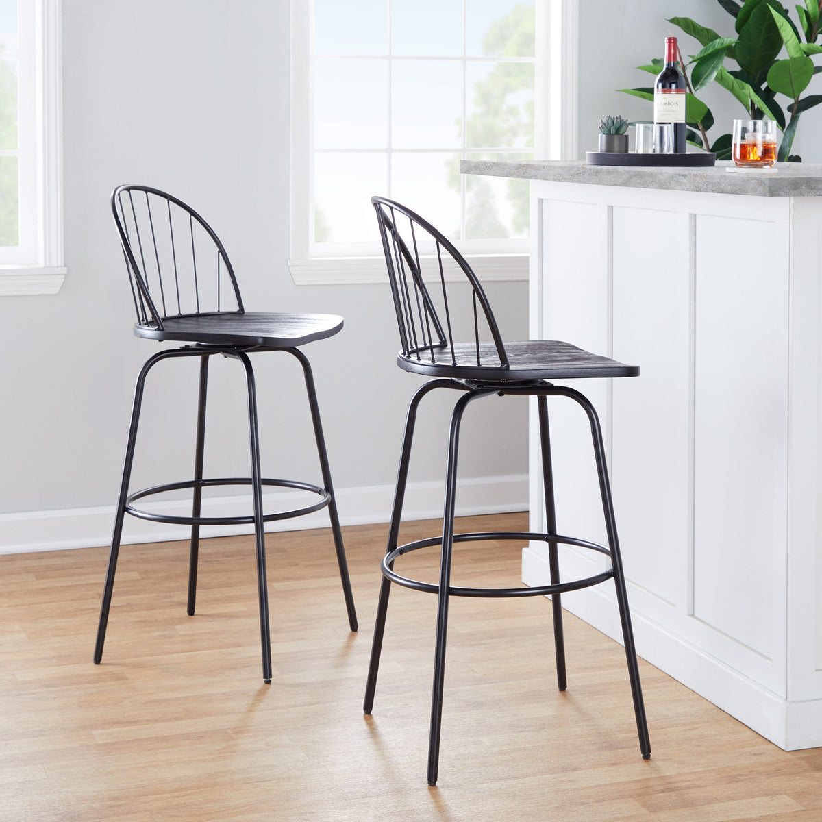 30" Fixed-Height Barstool with Swivel