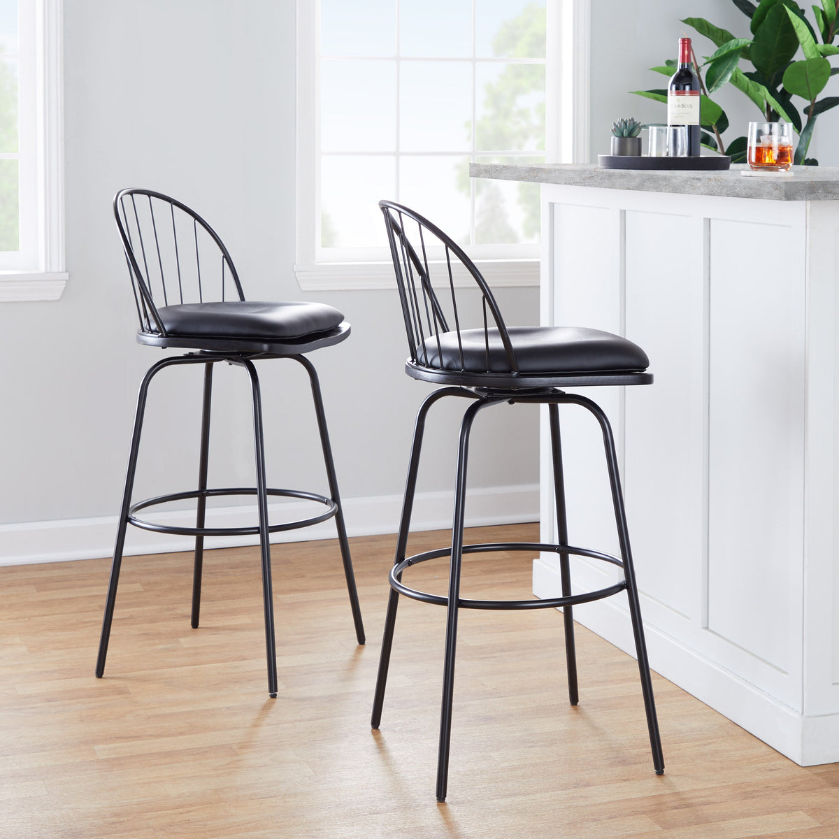 30" Fixed-Height Barstool with Swivel