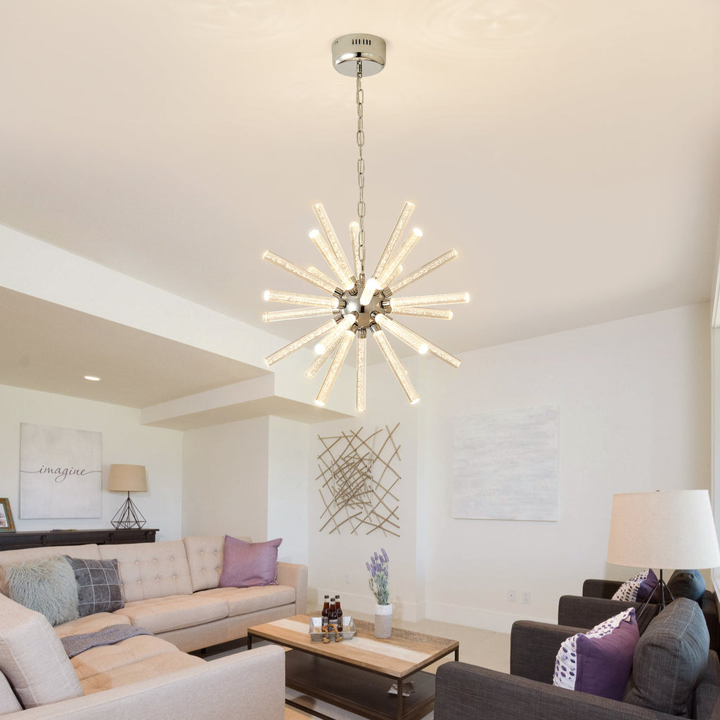 24-Light Bubble Pillar Chandelier
